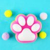 Squishy Cat Paw 6,5cm - Regnbue med kugler - Ass. farver