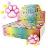 Squishy Cat Paw 6,5cm - Regnbue med kugler - Ass. farver