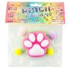 Squishy Cat Paw 6,5cm - Regnbue med kugler - Ass. farver