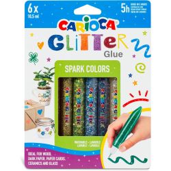 6 stk. Spark Glitter lim