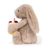 Beige kanin med lagkage - Bashful bamse 31 cm