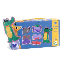 Dyr med tøj på - 8 puslespil (3-4 år)