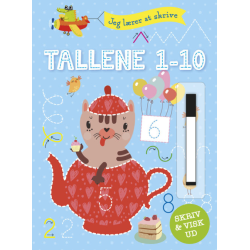 Jeg lærer at skrive tallene 1-10 - Skriv-og-visk-ud-bog