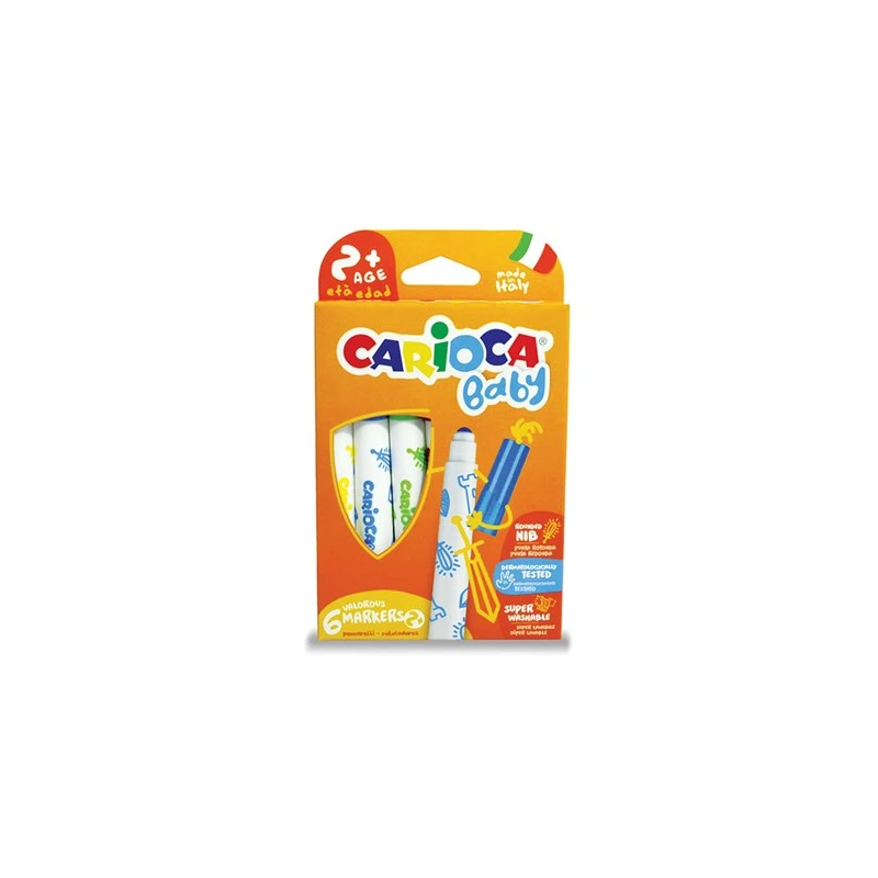 6 stk. Carioca Baby tuscher med børnegreb