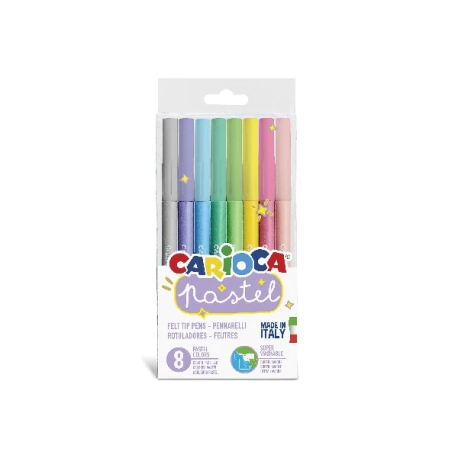 8 stk. Pastelfarvede tuscher
