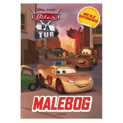 Biler på tur - Malebog med klistermærker