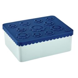 Blomster - Mørkeblå & lyseblå madkasse