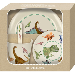 Dinosaur spisestel i gaveæske - 4 dele
