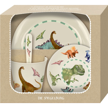 Dinosaur spisestel i gaveæske - 4 dele