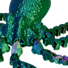Blæksprutte 3D printet - Assorterede farver