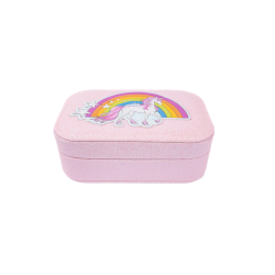 Precious Pink enhjørning smykkeskrin med glimmer
