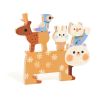 Pastel dyr - Puslespil & stablespil (5 brikker - 1-2 år)