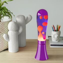 Lilla metallic lavalampe - Lilla med rød lava