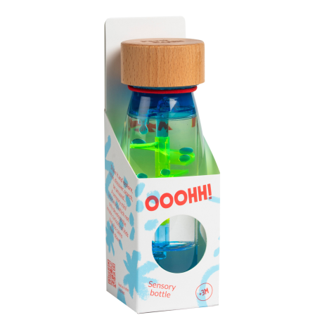 Blå Spiral Move Bottle - Sensorisk legetøj (3 mdr.- 6 år)