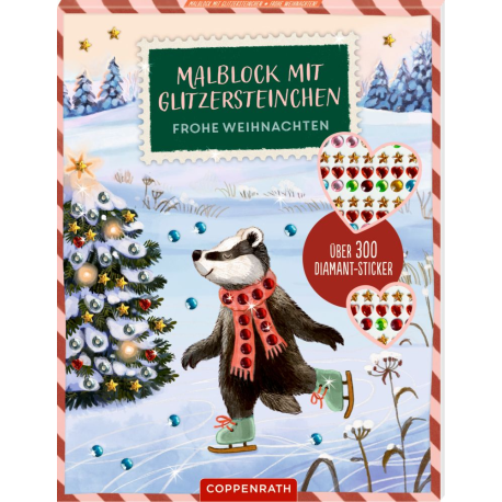 Glædelig jul malebog med 300 juvel klistermærker
