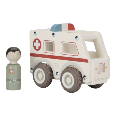 Ambulance & træfigur - Trælegetøj (18 mdr.- 5 år)