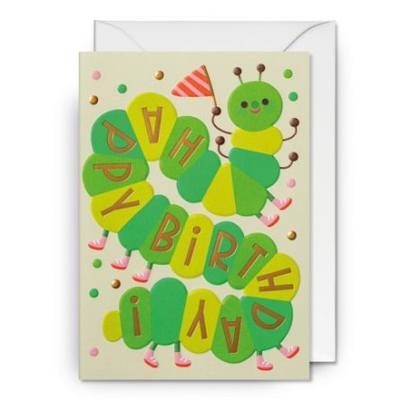 Kålorm Happy Birthday - Kort & kuvert