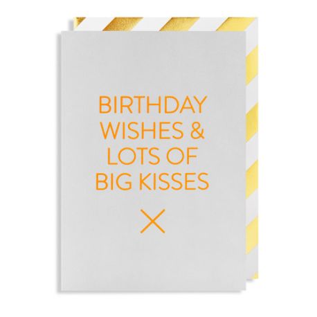 Birthday Wishes & Lots Of Big Kisses - Kort & kuvert