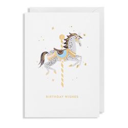 Karrusel hest Birthday Wishes - Kort & kuvert