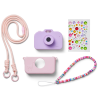 Rosa-Lilla digitalt børnekamera med stickers & perlesnor