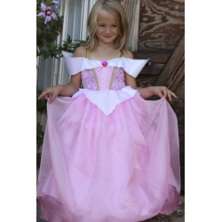 Deluxe Tornerose kjole - Udklædning (7-8 år)