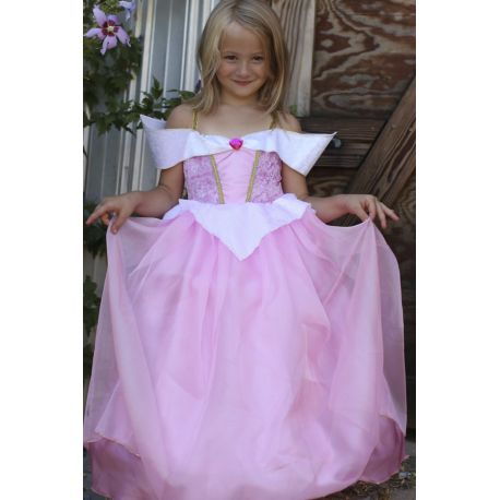 Deluxe Tornerose kjole - Udklædning (7-8 år)