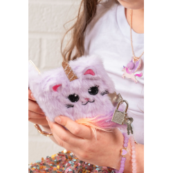 Kat plys bog med lås & kuglepen