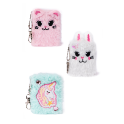 Furry Friend lille bog med nøglering - Assorterede design