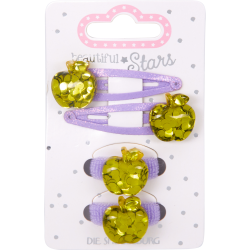 Æble hårklips & elastikker - Assorterede farver