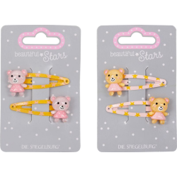 2 stk. Bamse hårklips - Assorterde farver