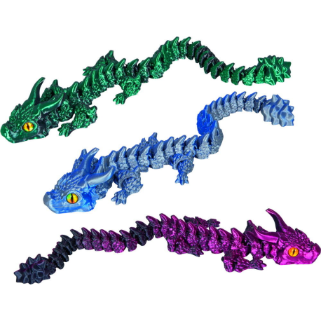 Drage 3D printet - Assorterede farver