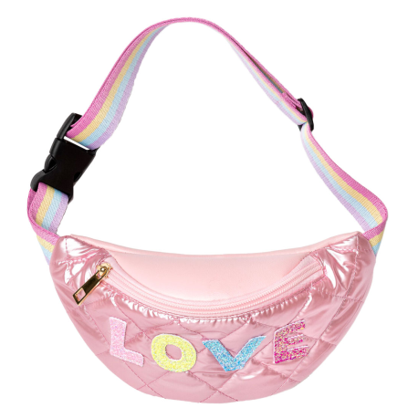 LOVE bæltetaske med glimmerbogstaver