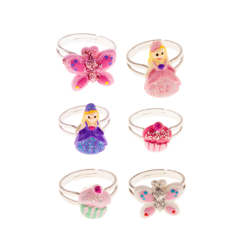 1 stk. glitter ringe - assorteret designs
