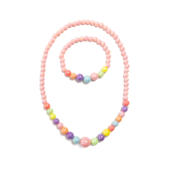 Pastel perle halskæde