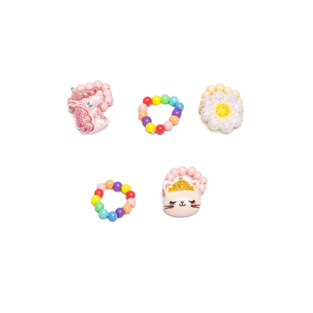 5 stk. Blomst, Kat og Unicorn - perleringe