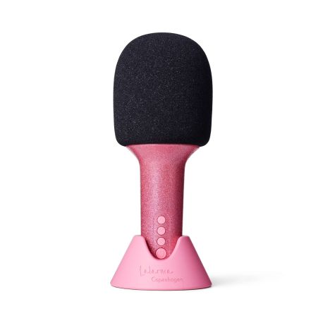 Pink Glitter Grove mikrofon med Bluetooth