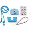 Lyseblå digitalt børnekamera med stickers & perlesnor