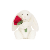 Hvid kanin med rose - Bashful bamse 23 cm