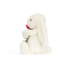 Hvid kanin med rose - Bashful bamse 23 cm