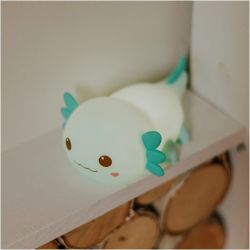 Blå Axolotl LED natlampe i silikone