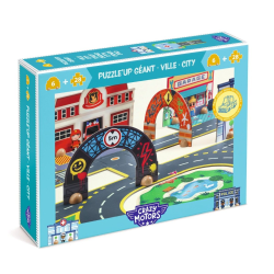 Byen vejbane til Crazy Motors biler - Puslespil 33 brikker