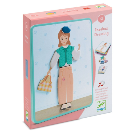 Mix'n'Match Påklædningsdukker - Magnetæske med 38 træbrikker