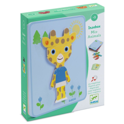 Mix'n'Match Søde dyr - Magnetæske med 29 træbrikker