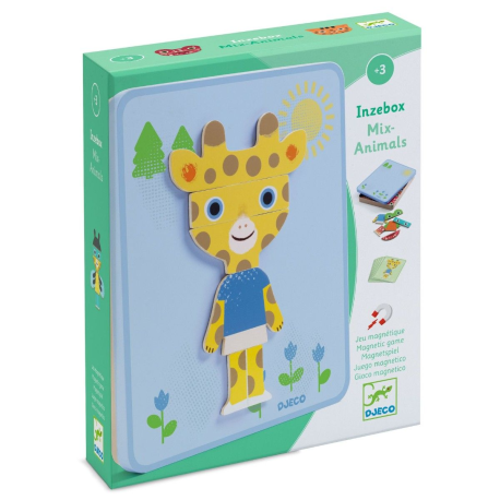 Mix'n'Match Søde dyr - Magnetæske med 29 træbrikker