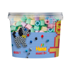 Sart pastel perler - 600 stk. maxi perler