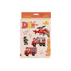 SOS Udrykning - Æske med 2000 Midi perler & perleplade