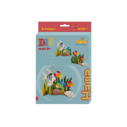 Akvarium - Æske med 2000 Midi perler & perleplade