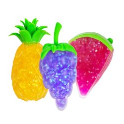 Stor Squishy frugt med glimmer - Assorteret frugt