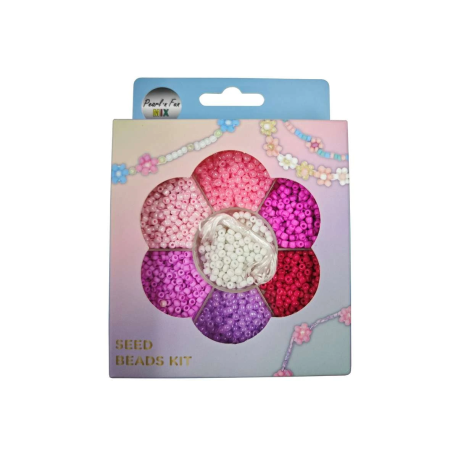 Mini perler -Pink, hvide & lilla nuancer