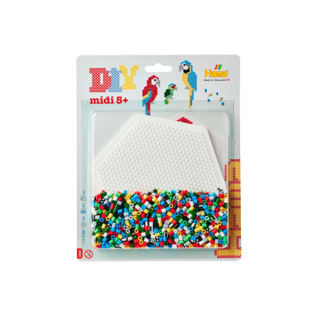 Papegøjer - 1100 Midi perler & perleplade